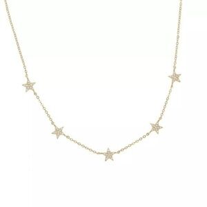 18kt Gold Plated 925 Sterling Silver Cubic Zirconia Star Necklace